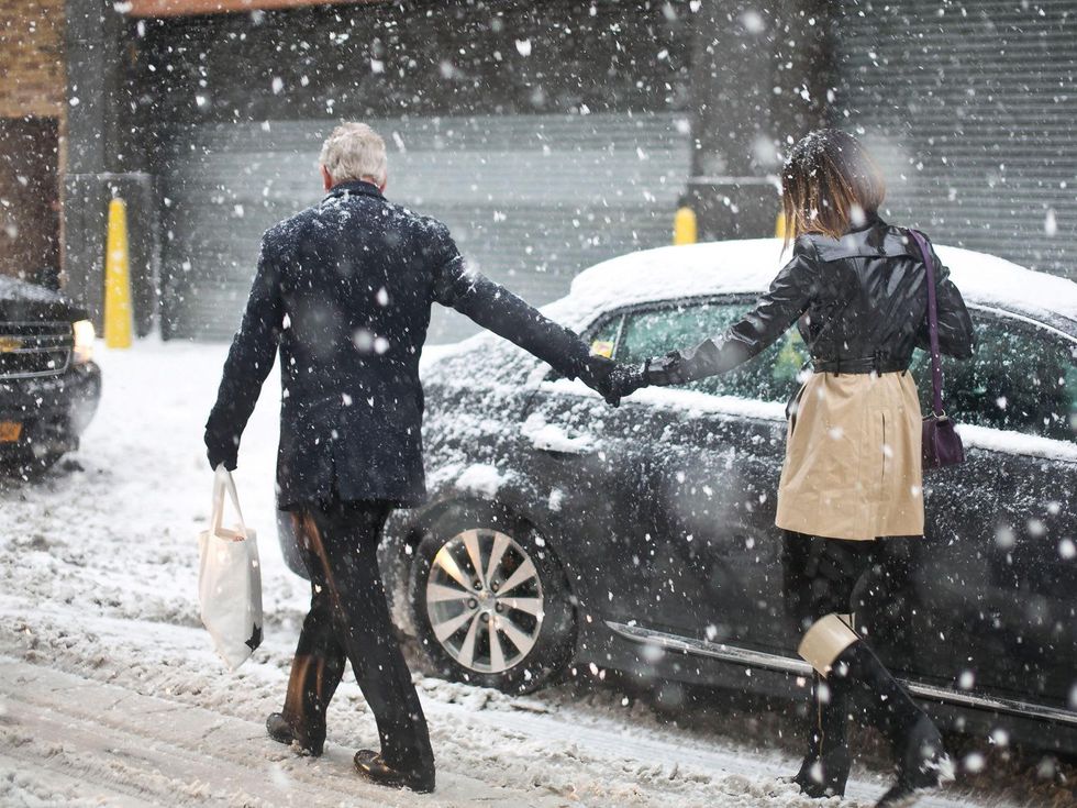 Bob Hogan and Carrie Colbert in New York City snow