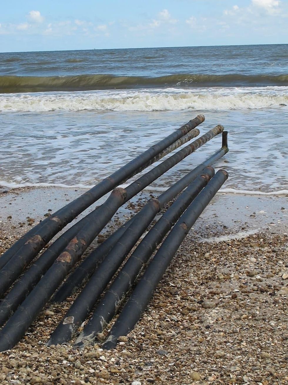 Bolivar oil seepage cluster of pipes