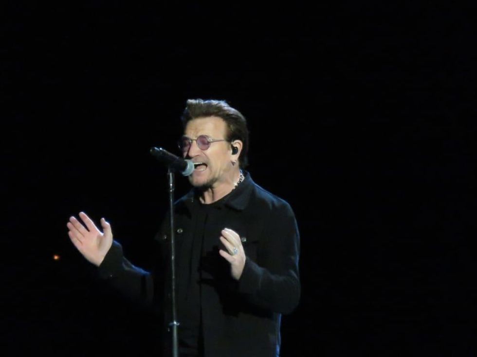 Bono at U2 concert at NRG stadium