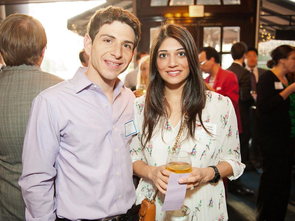 Books & Bellinis Inprint's Young Professionals Mixer April 2013 Mike Pena and Host Committee Member Vaidehi Godhania