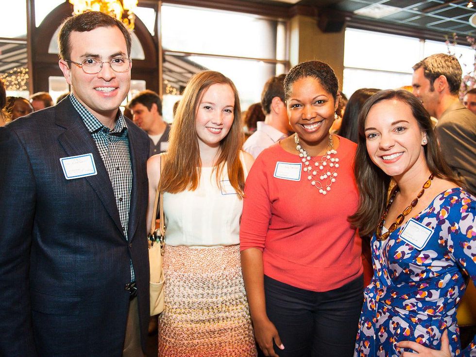Books & Bellinis Inprint's Young Professionals Mixer April 2013 Seth Kretzer, Meredith Moore, Anita Barksdale, and Host Committee Member Courtney Carlson
