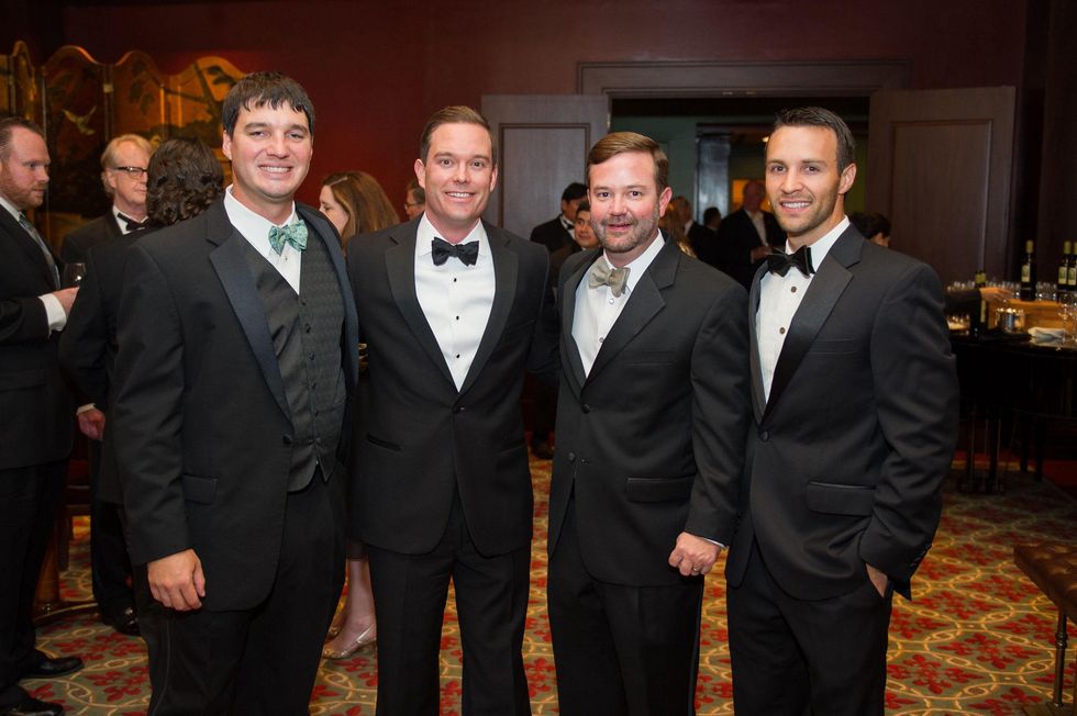 Boran Buturovic, from left, Jeff Jorgensen, Robert Chisholm and Chance Pipitone at the Alley Theatre Wild Things Dinner October 2014