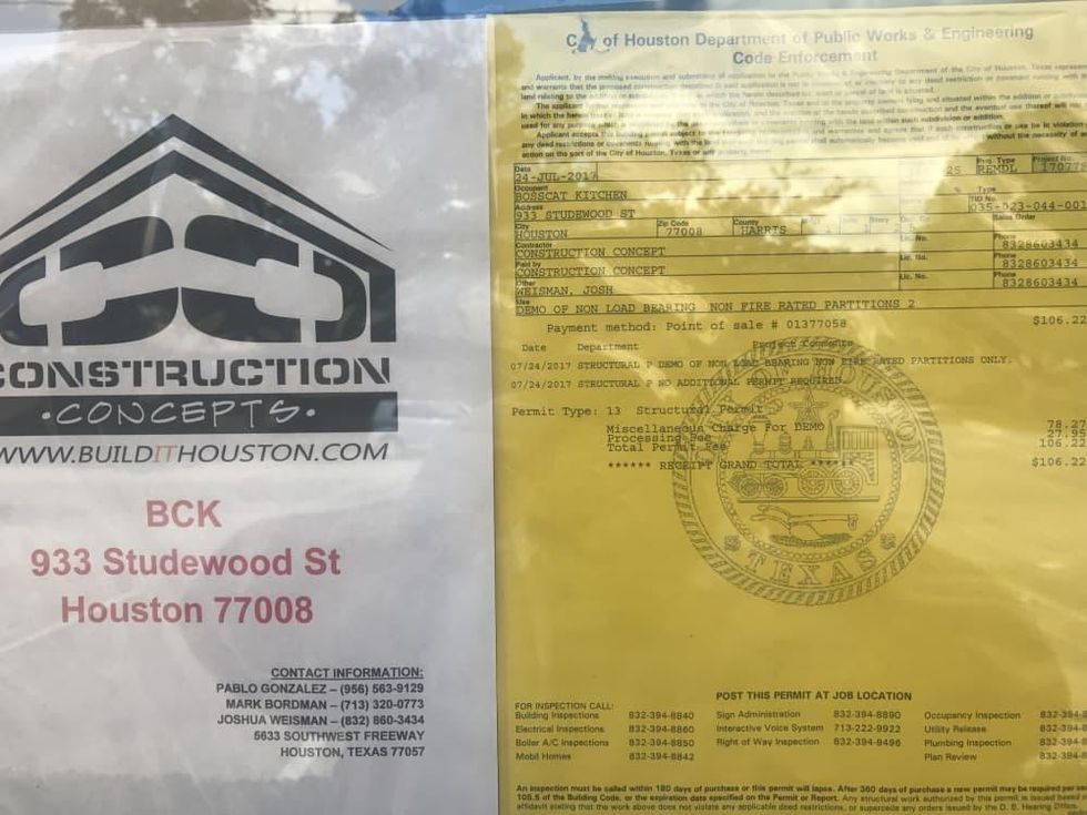 Bosscat Kitchen Heights permit