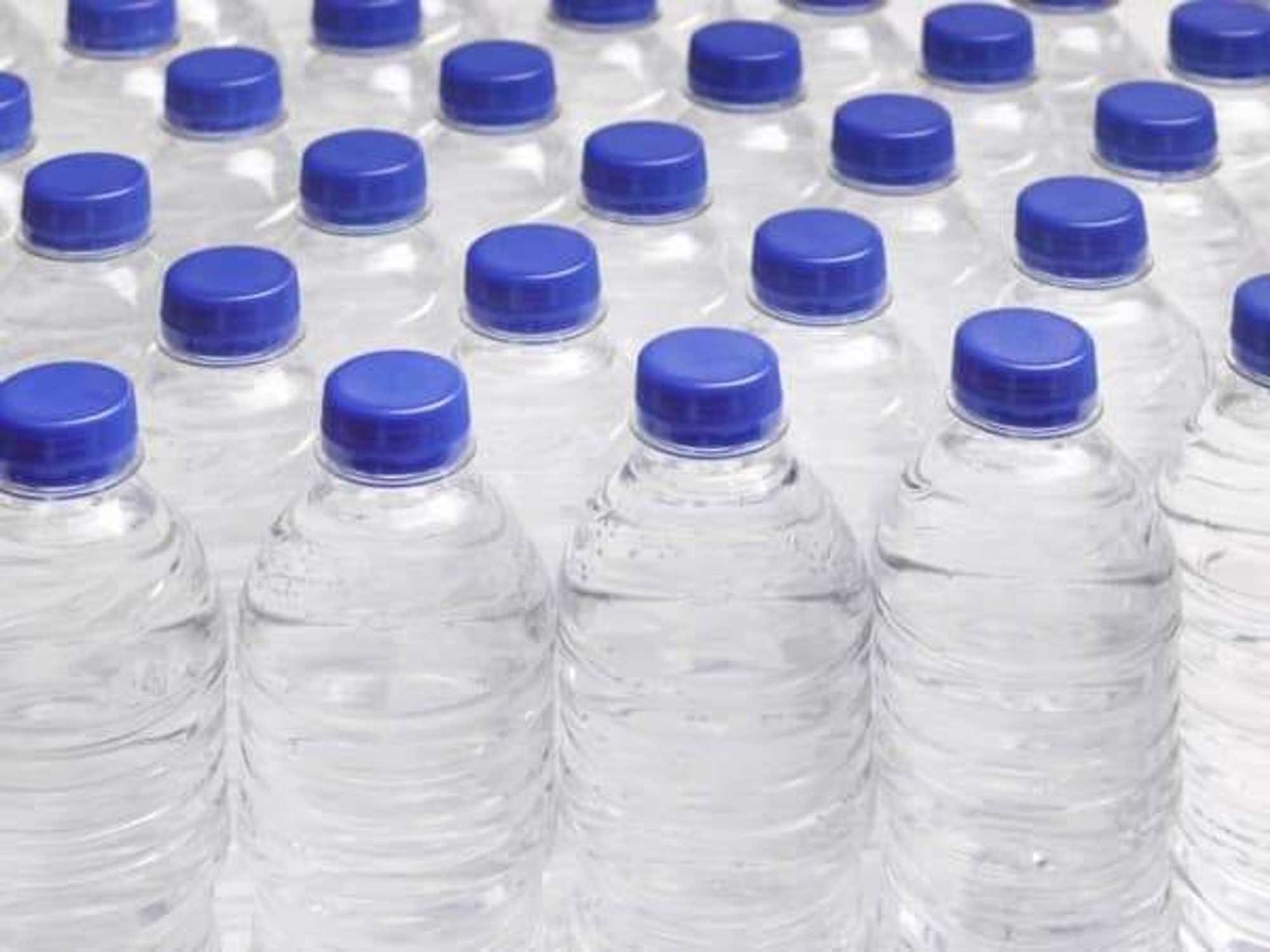 bottled water water bottles no label