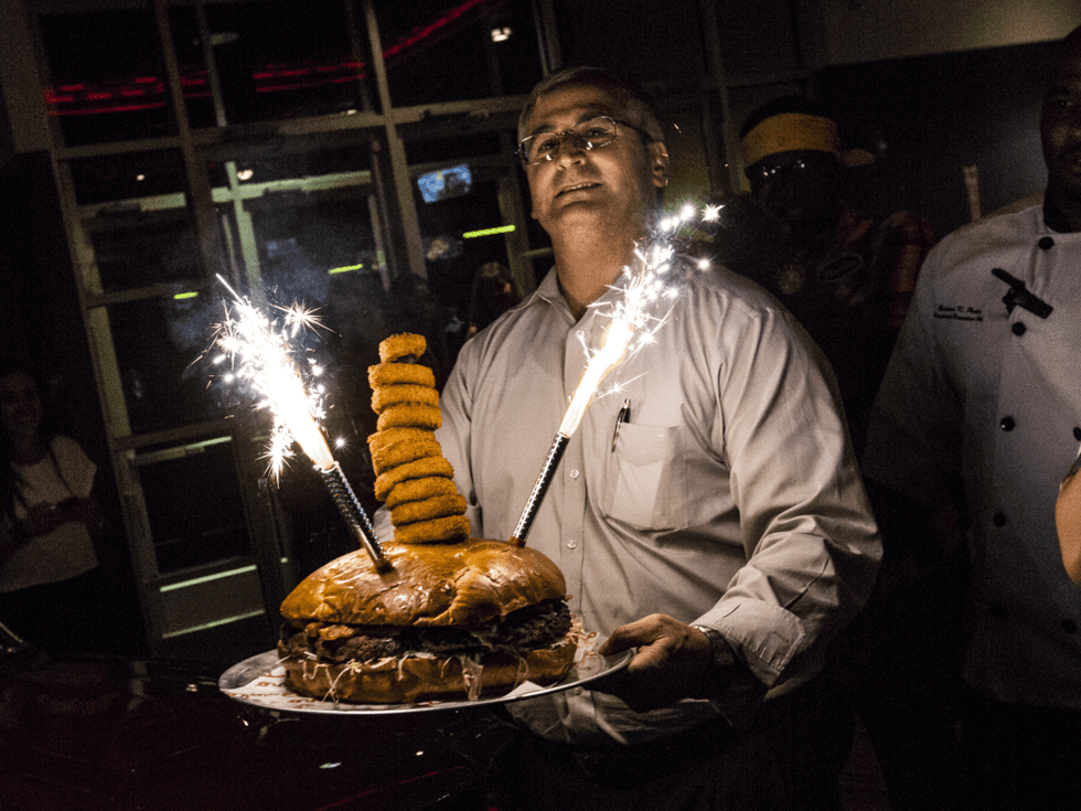 Bowlmor Houston Behemoth burger
