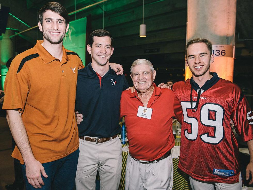 Boys & Girls Harbor Fantasy Football party September 2013 Thomas Roff, Andrew Klein, Ed Biles and Eric Gemp