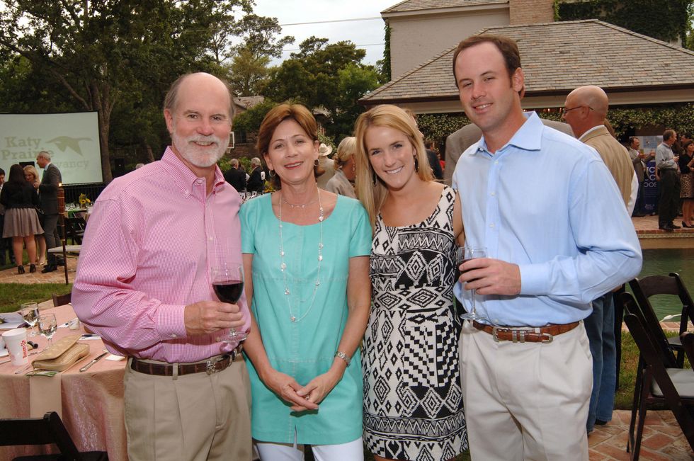 Brad and Stephanie Tucker, from left, with Allison Darden and Samuel Tucker at the Katy Prairie Conservancy fundraiser May 2014