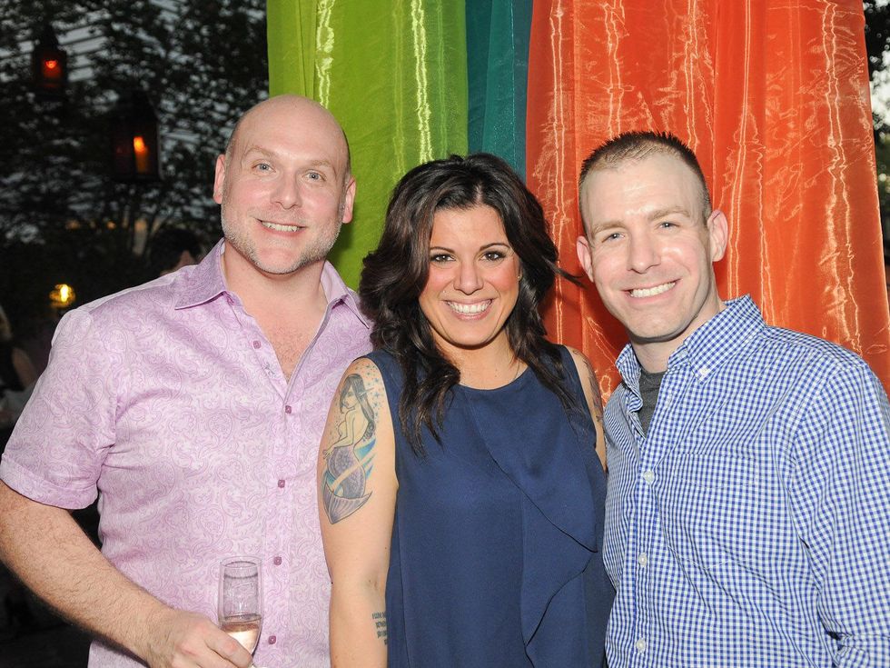 Brad Brandt, from left, Mandy Zuniga and Jason Whatley at the Q The Salon Moroccan theme party September 2013