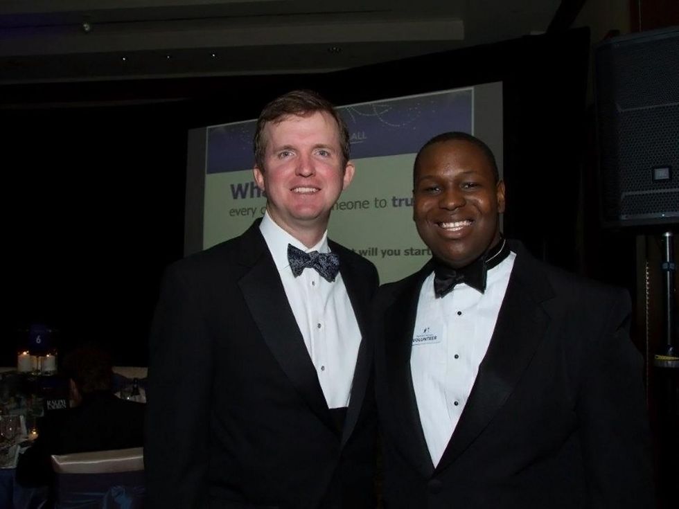 Bradley Dennison, left, and Little Brother Timothy at the Big Brothers Big Sisters Gala September 2014
