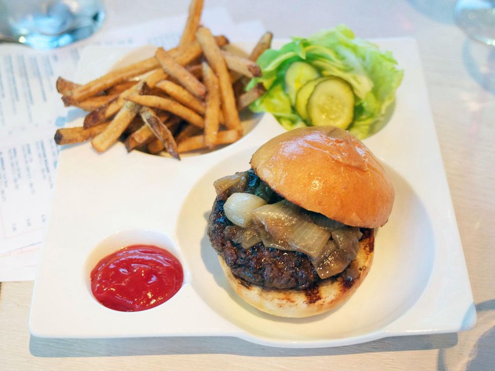 Bradley's Fine Diner April 2014 hamburger burger french fries