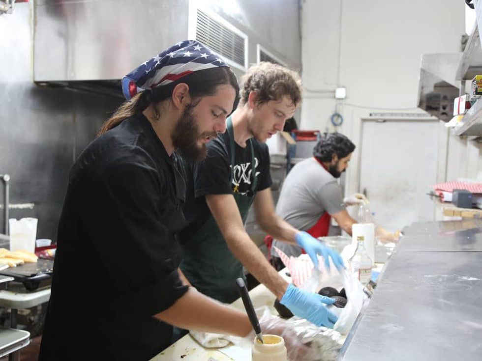 Brave Kitchen Project's first pop-up dinner June 2013 chefs in kitchen