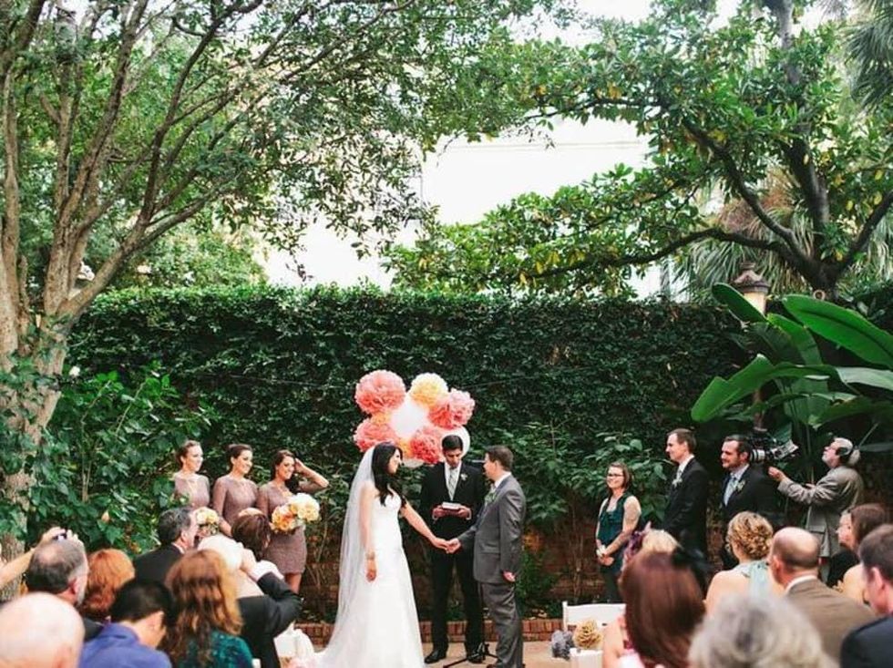 Brennan's courtyard wedding