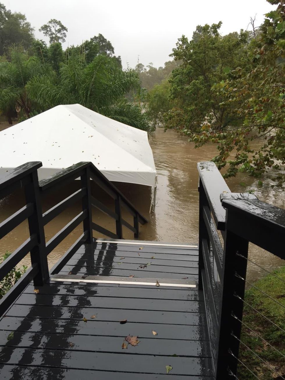 Brenner's on the Bayou party tent flooding