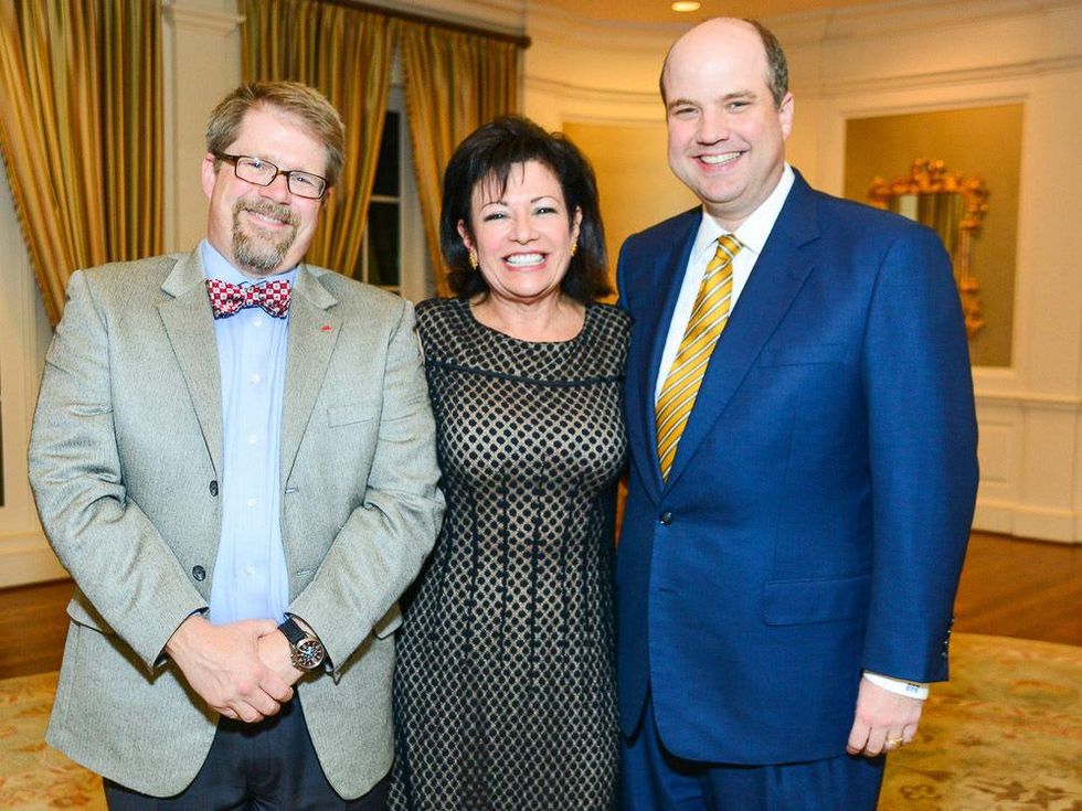 Brent Benoit, from left, Irma Diaz Gonzales and Rives Taylor at the Center for Houston's Future dinner October 2013