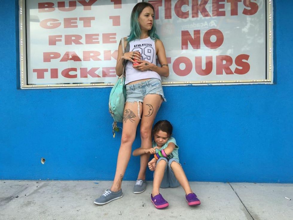 Bria Vinaite and Brooklynn Prince in The Florida Project