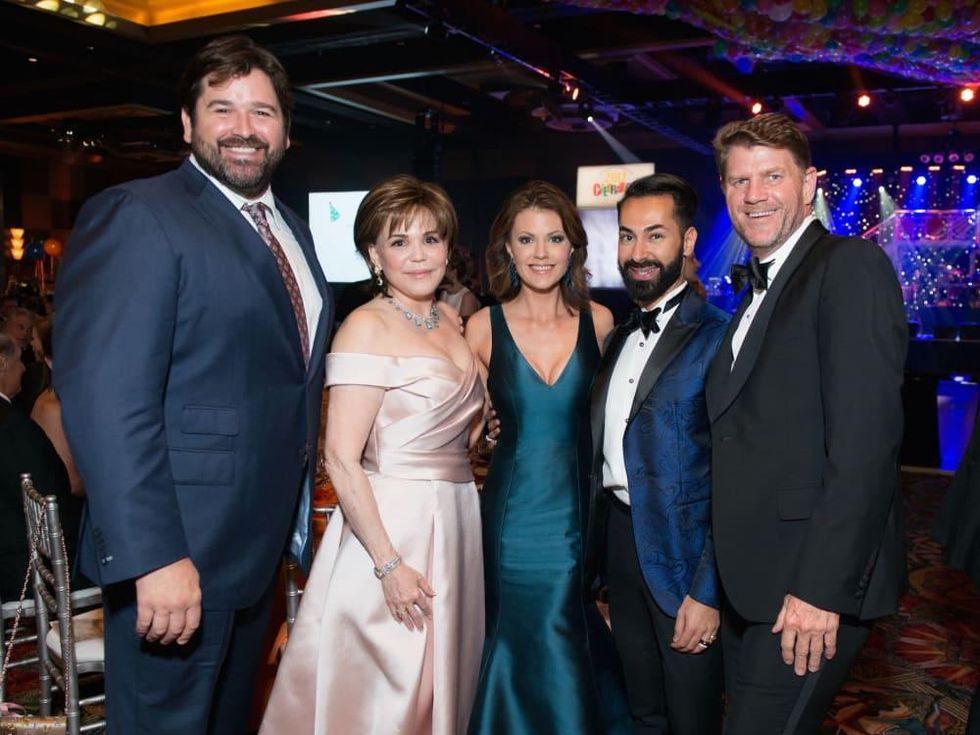 Brian Caswell, Hallie Vanderhider, Jennifer Caswell, Fady Armanious and Bill Baldwin at Memorial Hermann Gala