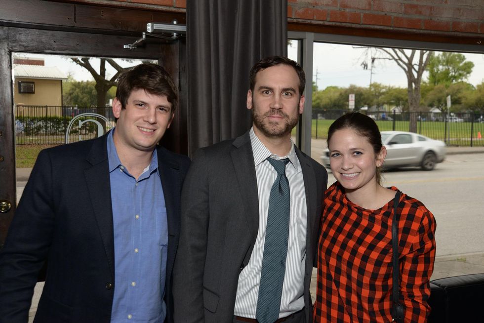 Brian Rudelson, from left, Ivan Neel and Emily Goetz at the Urban Wild of Memorial Park Conservancy's Launch Party March 2015