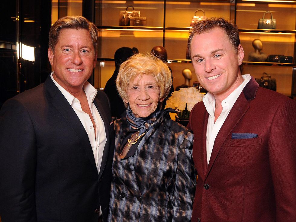 Brian Tiechman, from left, Donna Tiechman and Andrew Cordes Gucci Alley Theatre cocktail party October 2013