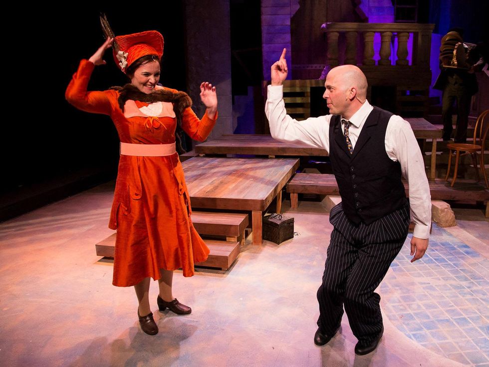 Bridget Beirne and Tom Frey in Road Show at Stages Repertory Theatre dancing June 2013