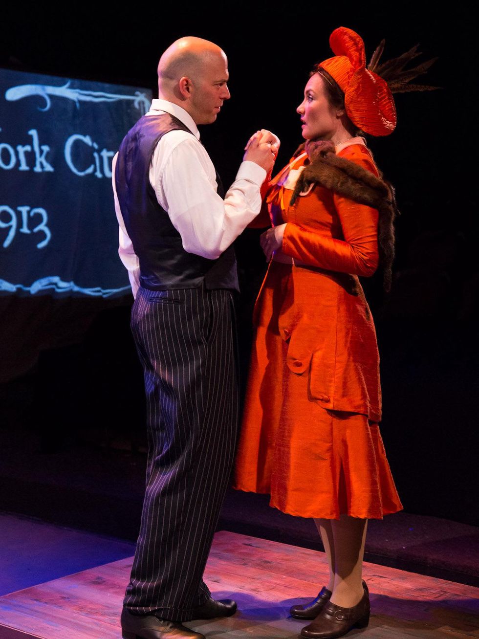Bridget Beirne and Tom Frey in Road Show at Stages Repertory Theatre June 2013