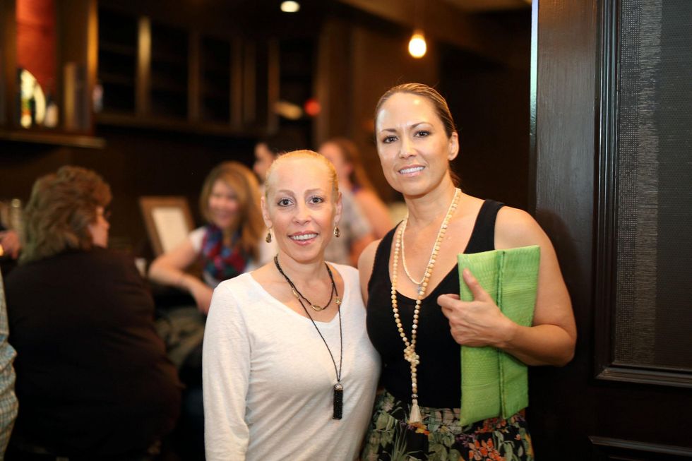 Brittany Zucker, left, and Marianne Mayeux at the Springbok restaurant kick-off party July 2014