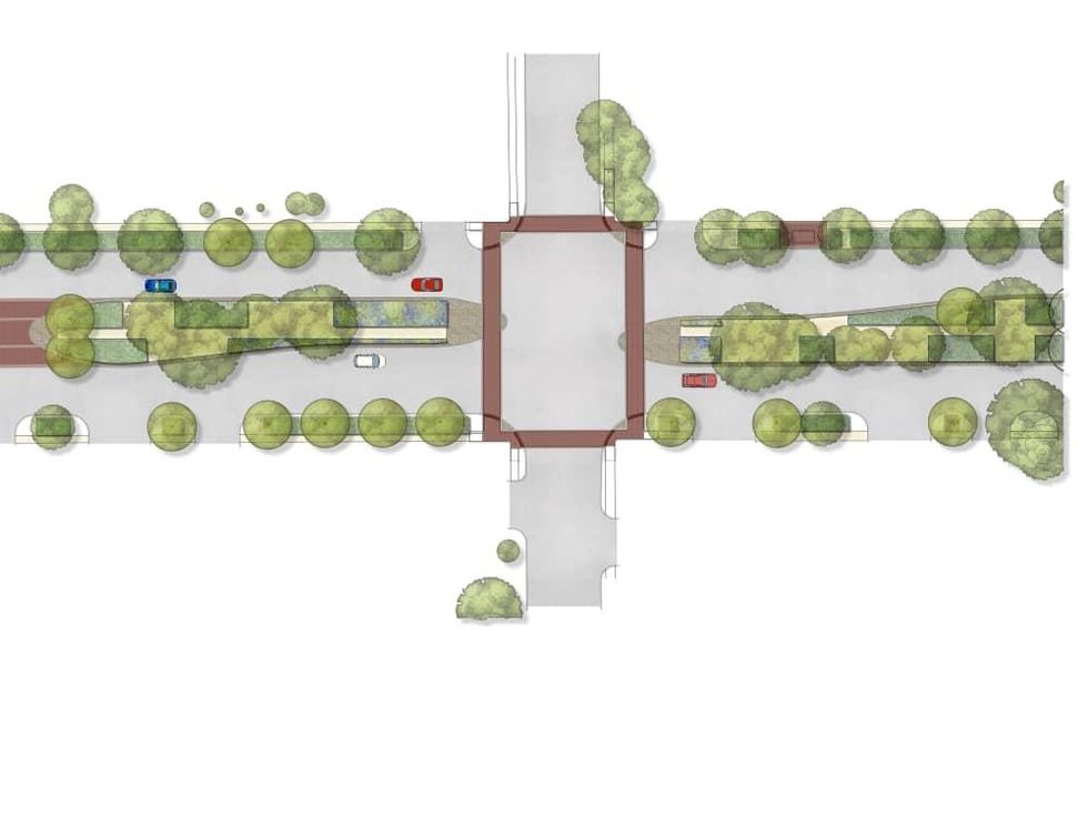 Broadway Boulevard beautification aerial view
