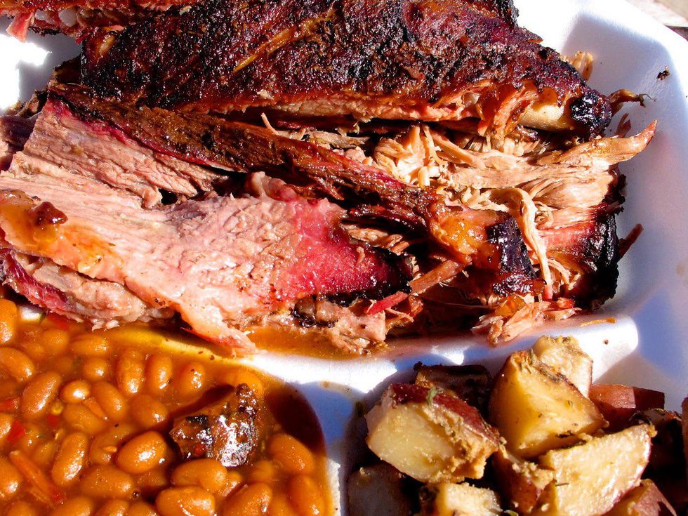 Brook's Place barbecue brisket beans Cypress Texas