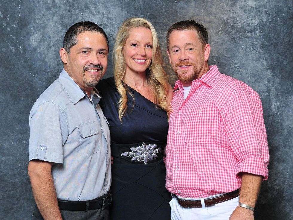 Bruce Padilla, from left, Melissa Ewards and Shelby Kibodeaux at Alex Martinez's birthday party July 2014