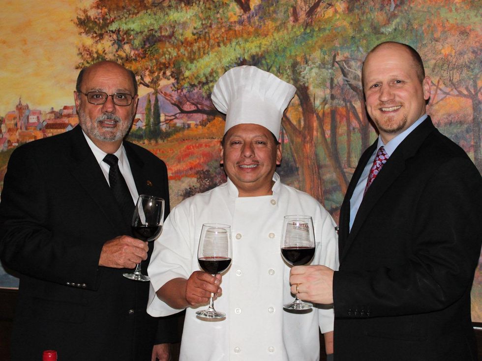 Bubba Butera, from left, chef Napoleon Palacios and Johnny Mandola, January 2013