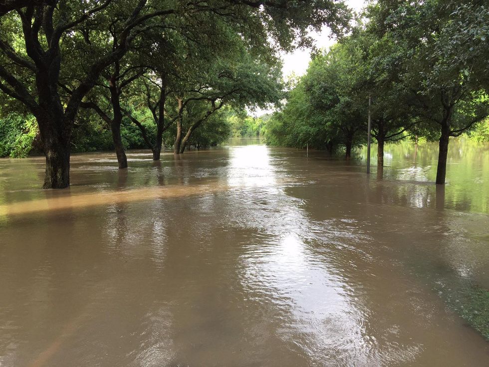 Buffalo Bayou flooding near Memorial Drive