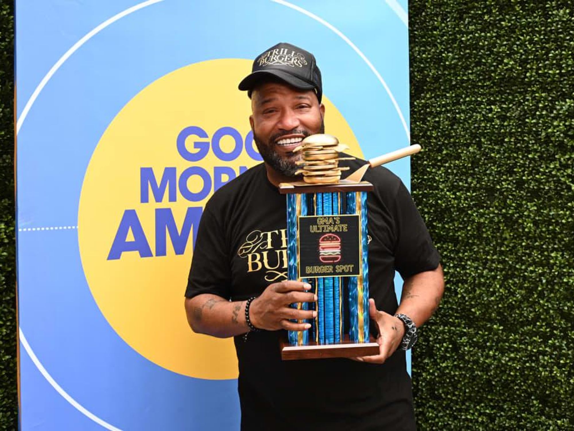 Bun B Trill Burgers Good Morning America trophy