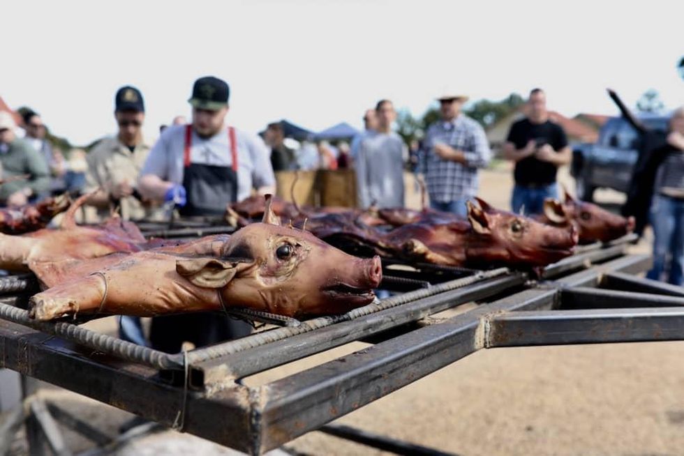 Butcher's Ball 2018 pigs on the grill