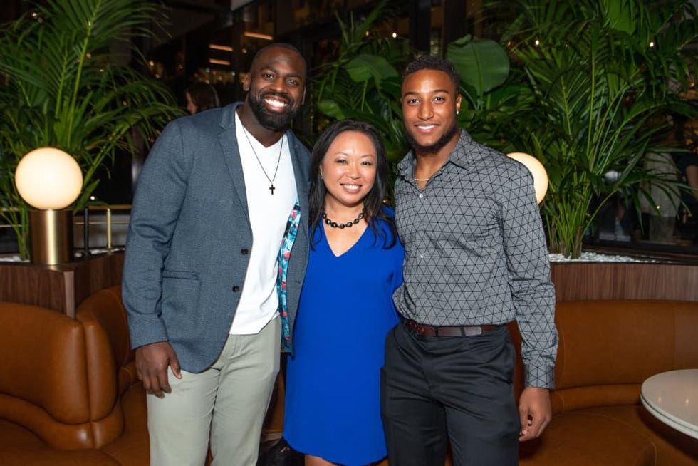 C. Baldwin grand opening 2019 Whitney Mercilus, Miya Shay, Justin Reid