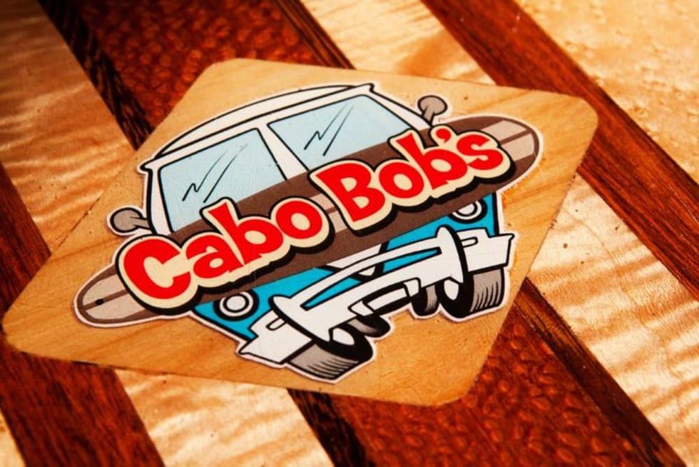 Cabo Bob's logo surfboard