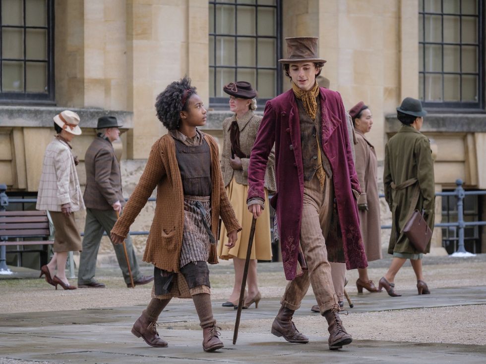 Calah Lane and Timoth\u00e9e Chalamet in Wonka