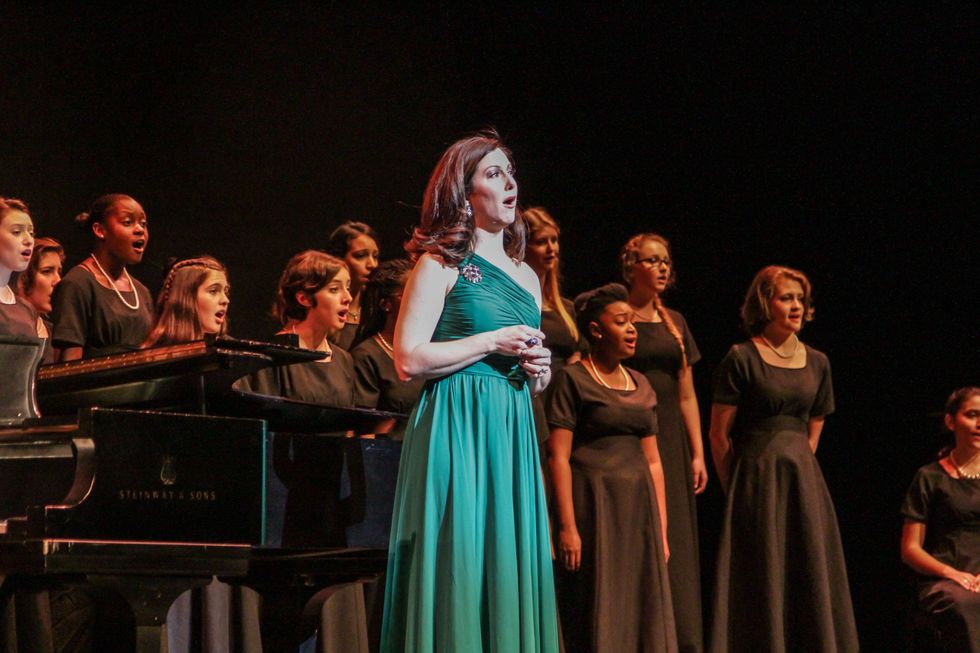 Camille Zamora singing with the High School for Performing & Visual Arts Chorale at the Bering Omega's Sing for Hope Event October 2014