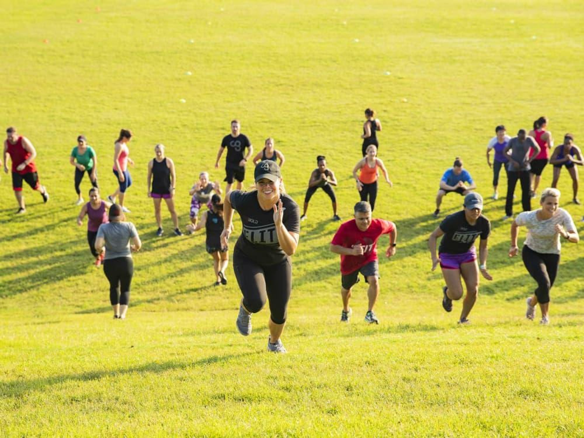 Camp Gladiator runners hill park exercise