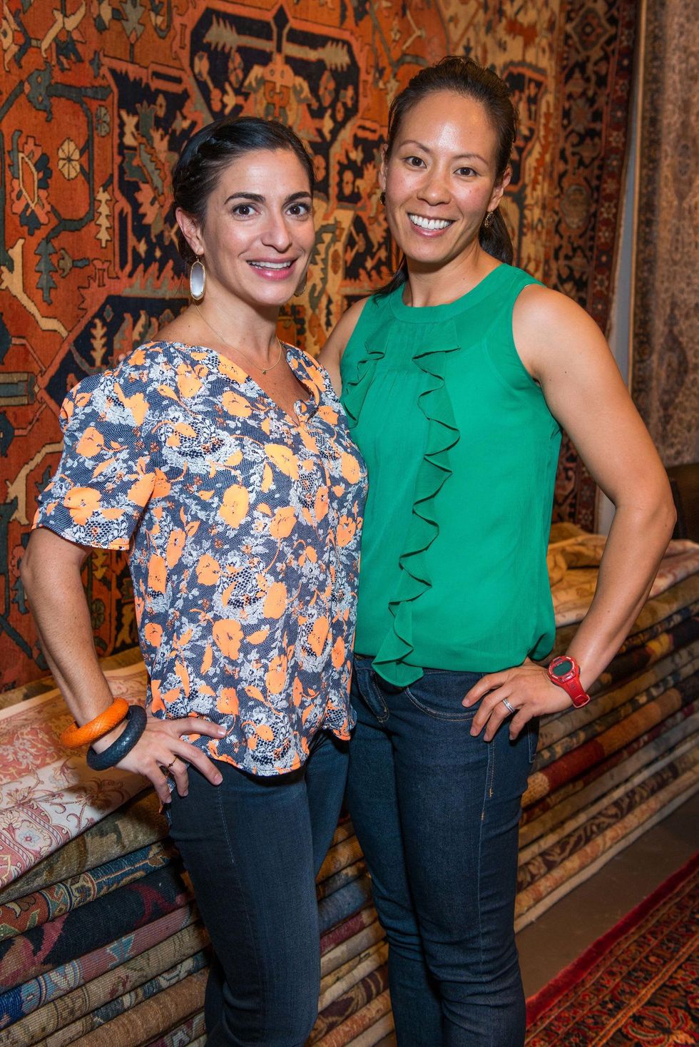 Candace Thomas, left, and Ting Bresnahan at the Abraham's Oriental Rug dinner September 2014