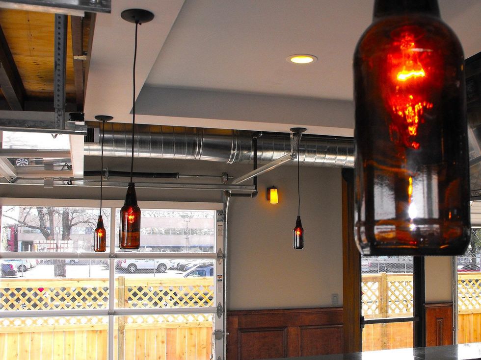 Capitol Bar in Midtown, beer bottle light fixtures