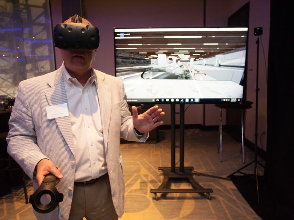 Capitol Tower guest takes part in VR experience