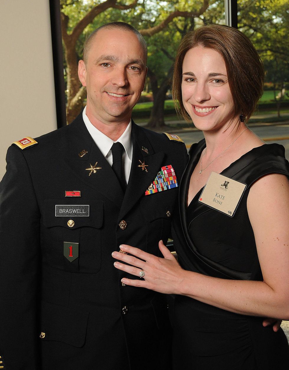 Capt. Kevin Braswell and Kate Bone at the Johnny Mac Soldiers Fund Inaugural Houston Gala April 2015