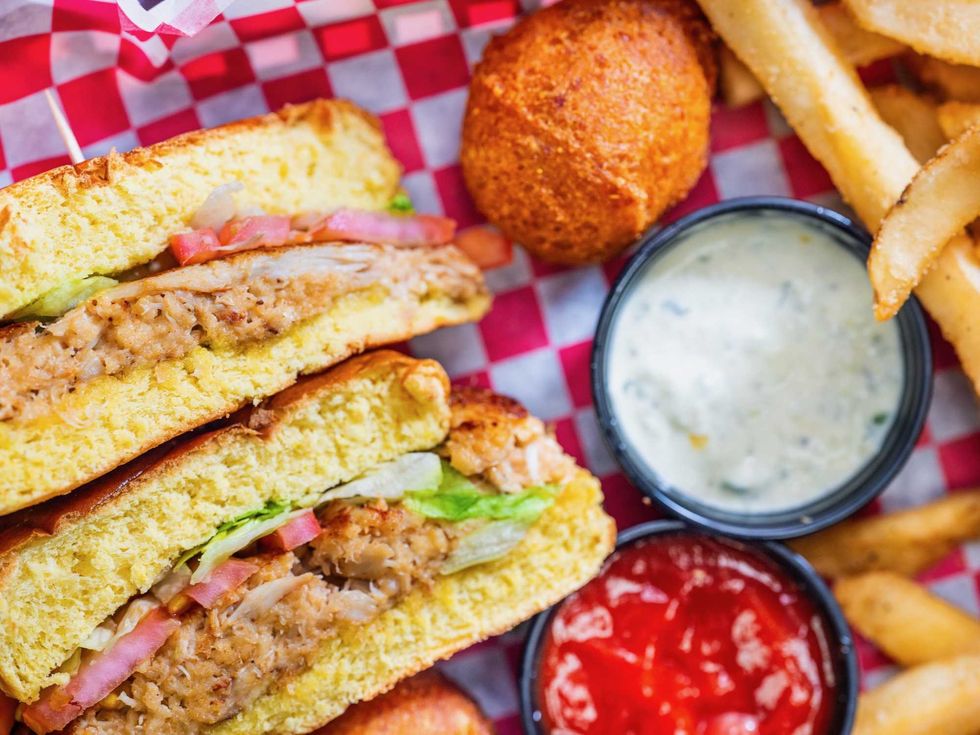 Captain Mc's Seafood crab cake sandwich