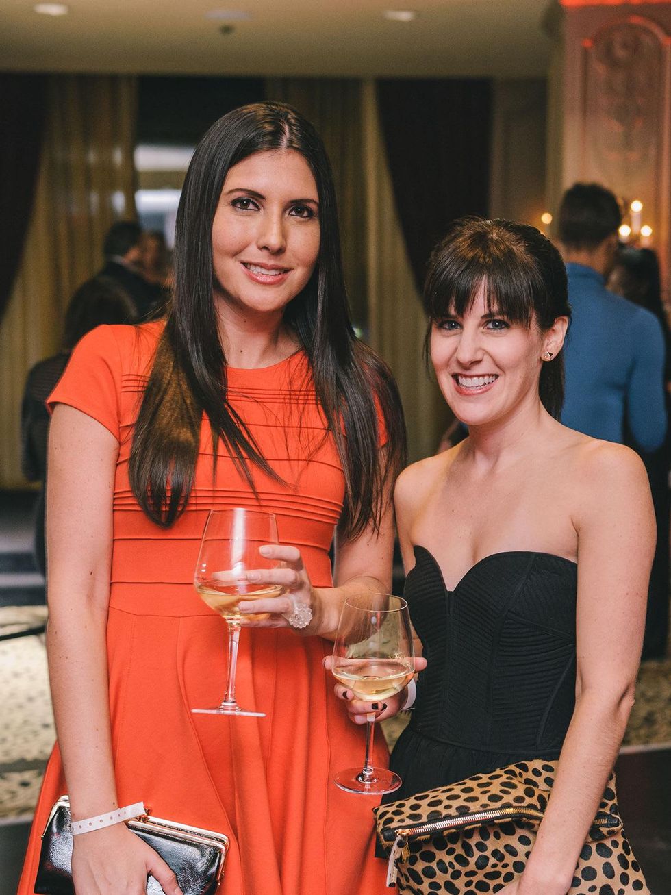 Carla de Rosmini, left, and Lauren Mills at the Fashion Houston Launch Party October 2013