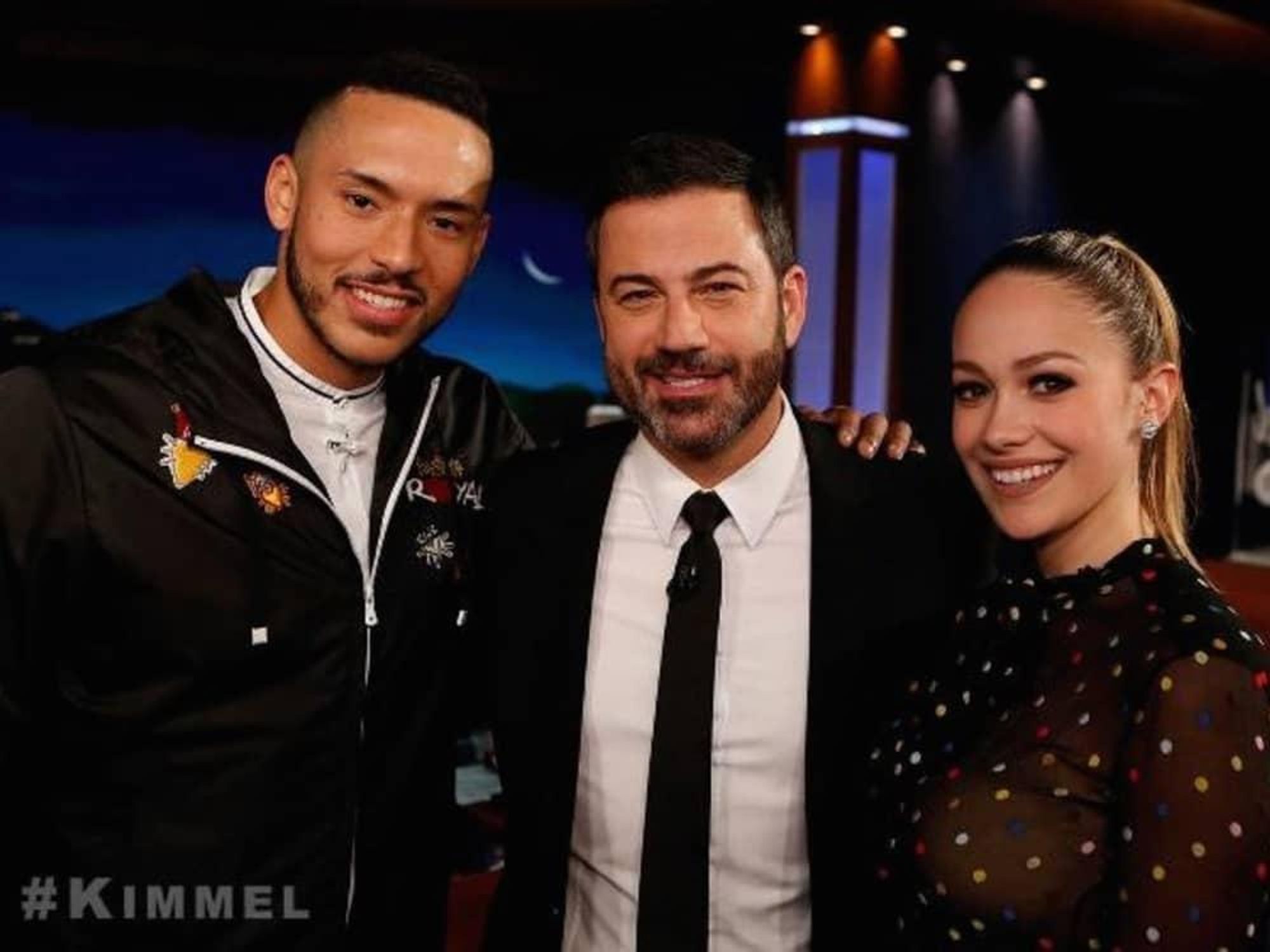 Carlos Correa and Daniella Rodriguez on Jimmy Kimmel - cropped photo