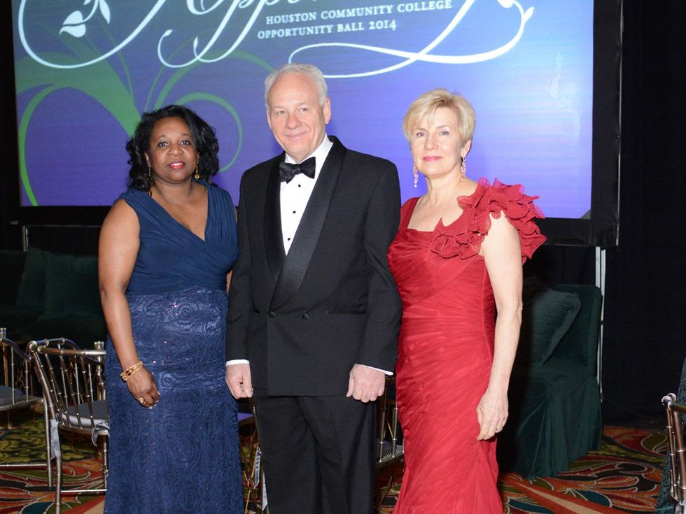 Carme Williams, from left, with Bob and Betty Bellomy at the Houston Community College Gala February 2014