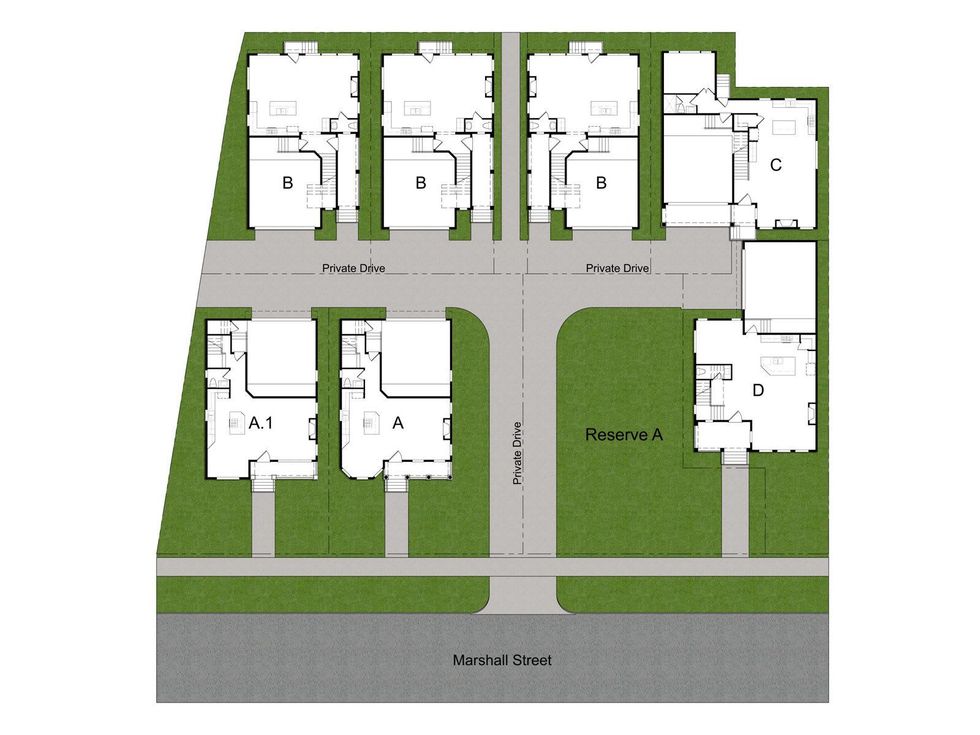 Carnegie Homes The Oaks at Westmoreland now Masterson Oaks at Westmoreland rendering May 2014 site plan