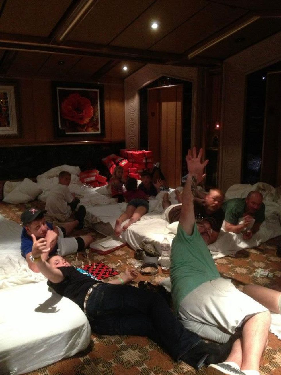 Carnival Triumph, some people slept inside before the smell took over