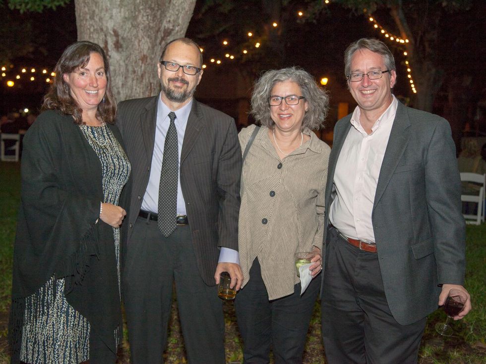 Carol Price, from left, Rex and Daniela Koontz and Dan Price at Rothko Chapel's Moonrise Party on the Plaza October 2013