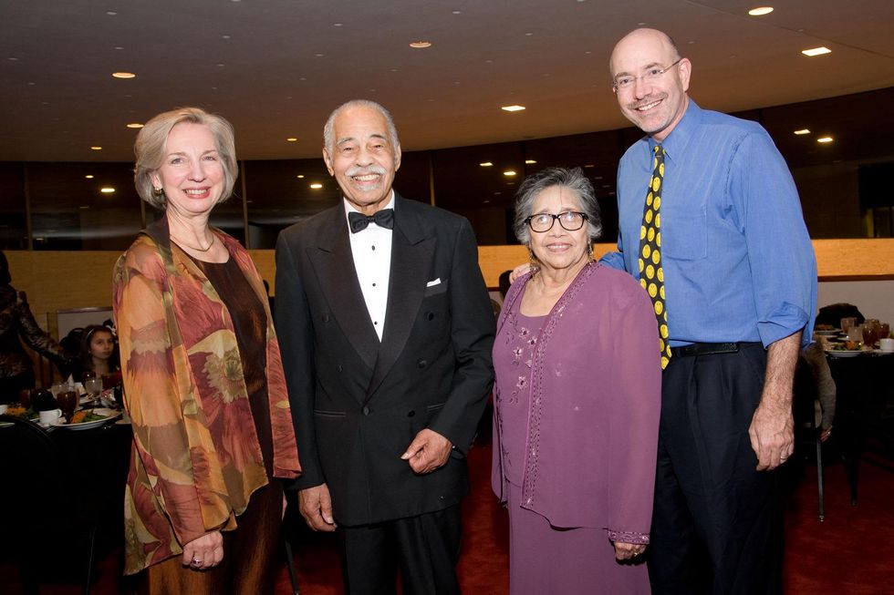Carol Shattuck, from left, Dr. Thomas Freeman, Esther Campos and Mike Feinberg at the ADL Houston in Concert Against Hate November 2013