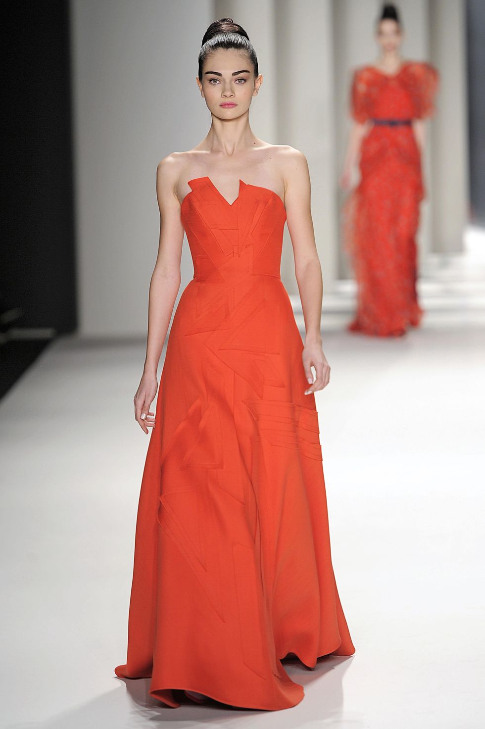 Carolina Herrera red evening gown fall 2014 collection